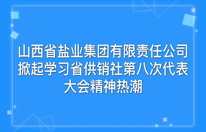 山西省鹽業(yè)集團有限責任公司 掀起學(xué)習省供銷(xiāo)社第八次代表大會(huì )精神熱潮